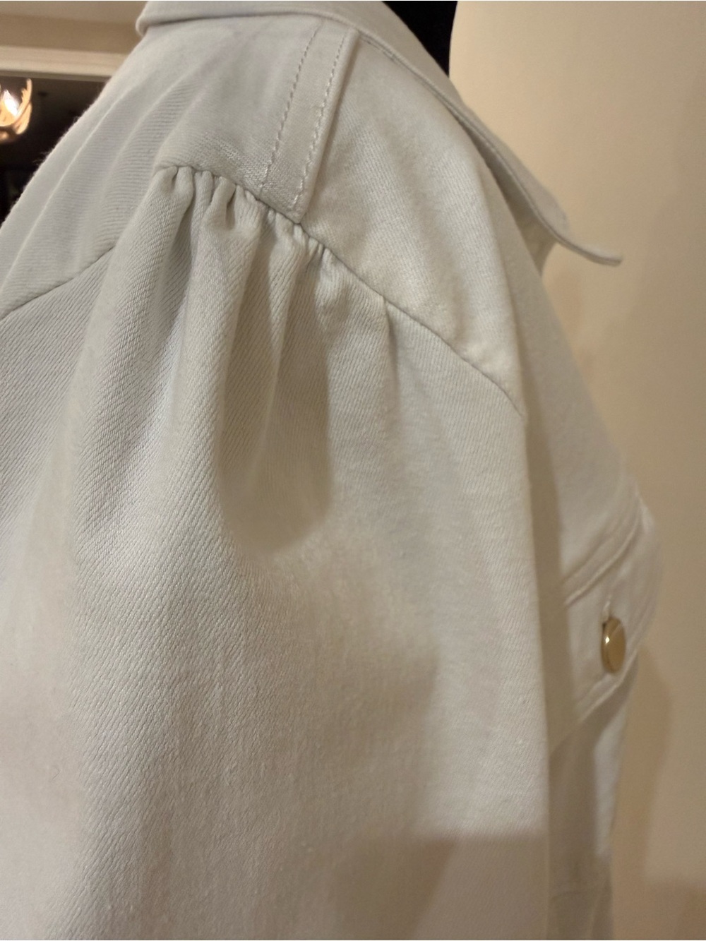 Soft Surroundings White Button-Front Denim Jacket - Picture 5 of 7